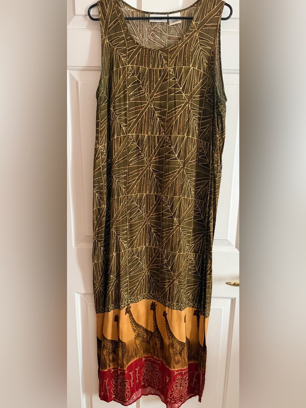 Units Maxi Brown Yellow Women's Sleeveless Sundress Dress With Slits on Side